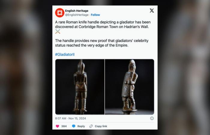 Lo que revela el mango de un cuchillo de gladiador encontrado en Inglaterra