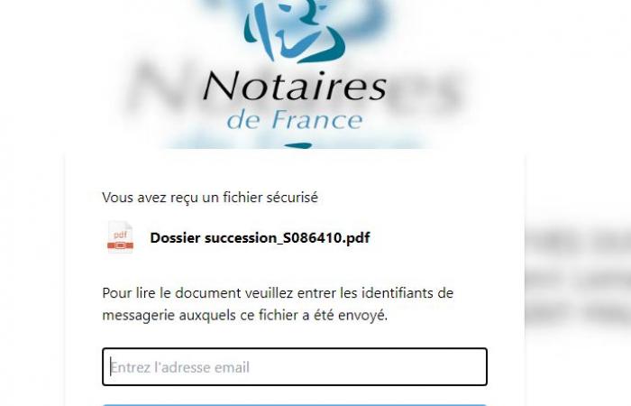 Este correo electrónico falso de notario muy convincente afirma que usted es heredero de un patrimonio