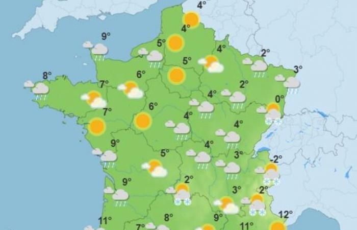 Riesgo de nieve a baja altura, frío polar y perturbaciones meteorológicas: las previsiones para la semana en Francia