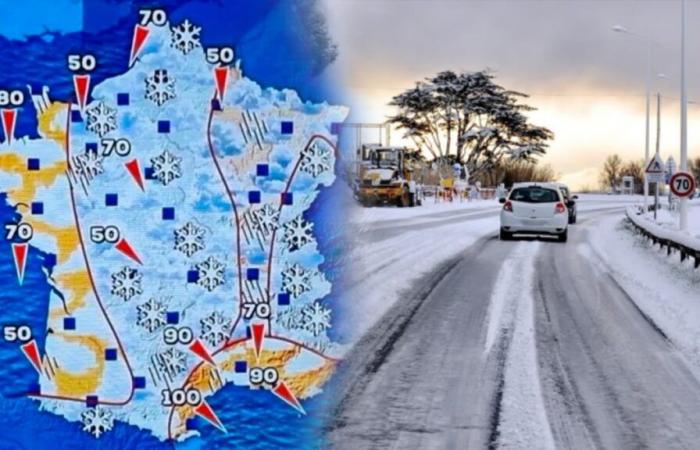 La nieve llega con fuerza a Francia, a los 25 departamentos afectados