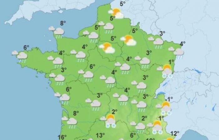 Riesgo de nieve a baja altura, frío polar y perturbaciones meteorológicas: las previsiones para la semana en Francia