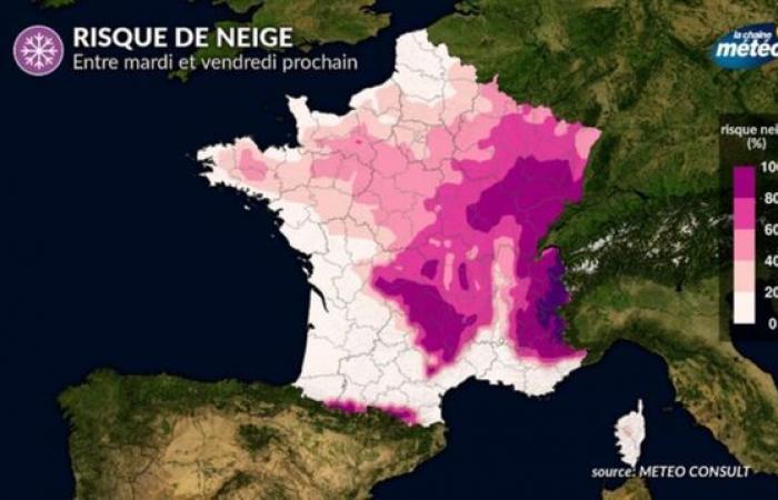 El jueves podría nevar en las llanuras del norte de Francia: mapas para comprender la situación