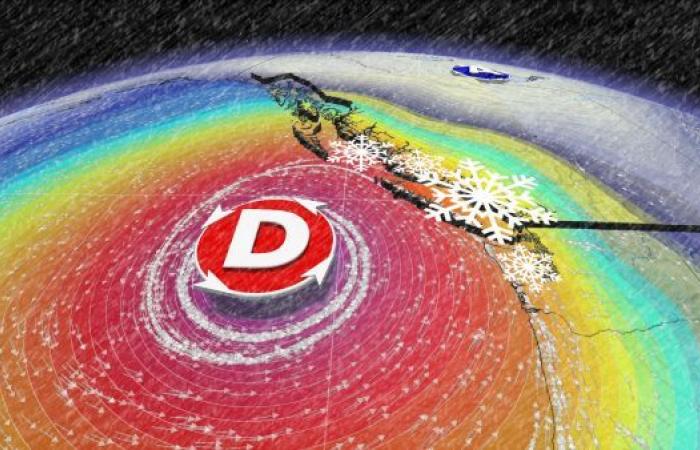 Potente bomba meteorológica: nieve y ráfagas de 100 km/h se dirigen hacia el país