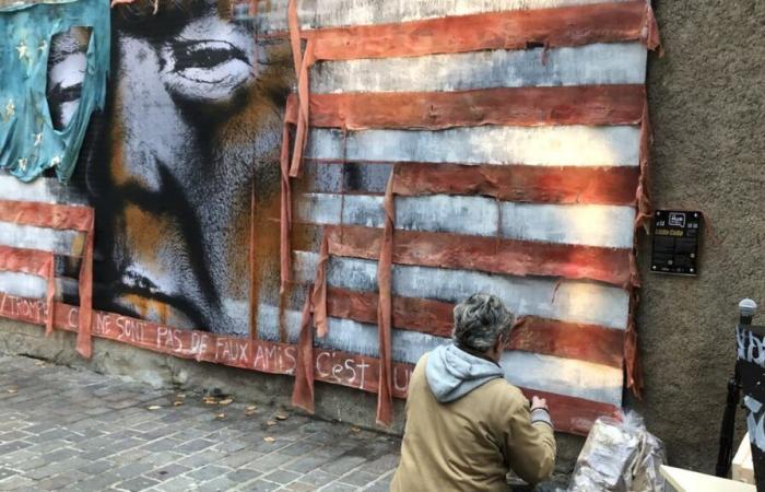 El fresco del ponche del artista Eddie Colla.