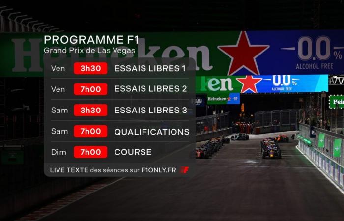 Programa y horarios (mañana) del Gran Premio de F1 de Las Vegas 2024