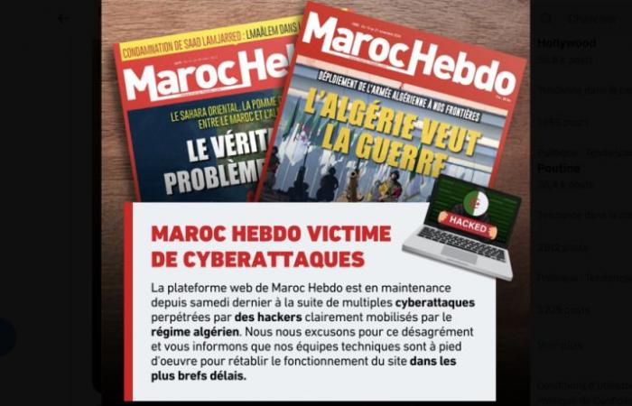 Medios de comunicación. Maroc Hebdo denuncia repetidos ciberataques argelinos contra su sitio web