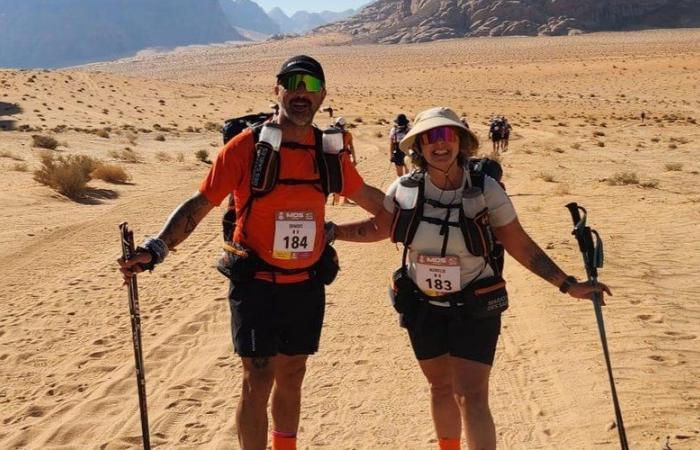 Marathon des Sables: esta pareja corrió durante tres días en el desierto de Wadi Rum en Jordania