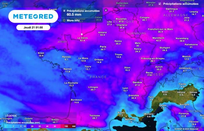 Antes de la llegada del frío y la nieve, se pronostican fuertes lluvias para las próximas horas en Francia