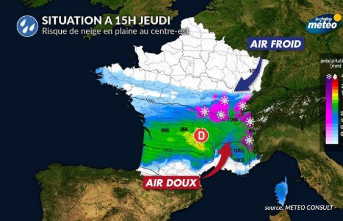 Nieve en la llanura y fuerte vendaval el jueves: situación bajo vigilancia