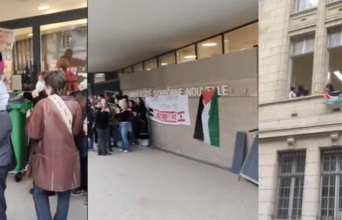 Una manifestación sorpresa de partidarios palestinos vuelve a bloquear la Universidad de la Sorbona en varios lugares contra “la complicidad del Estado” – Piden a “otras universidades que se unan a su movimiento”