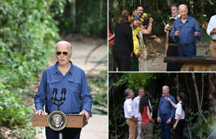 El presidente Biden se convierte en el primer presidente en ejercicio en aventurarse en la selva amazónica: ‘Lucha por la humanidad’