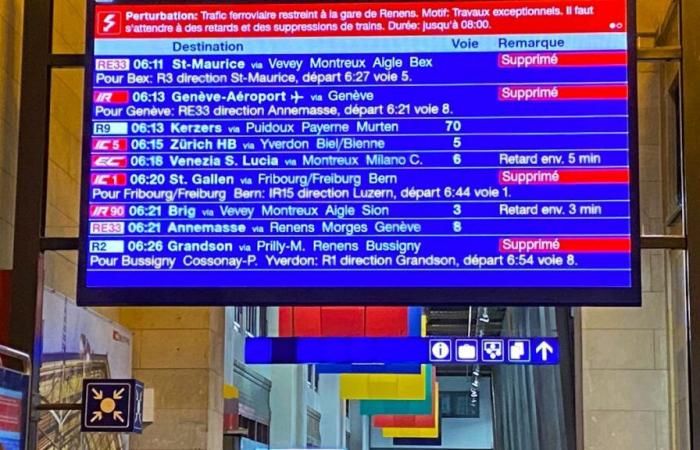 Los trenes CFF llegan tarde en la región de Lausana: se restablece el tráfico