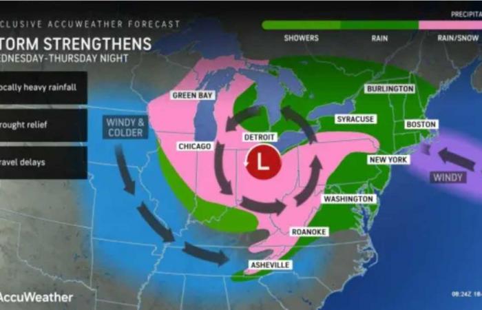 Tormenta compleja con viento, lluvia y áreas de nieve se moverá hacia el este: aquí está lo último