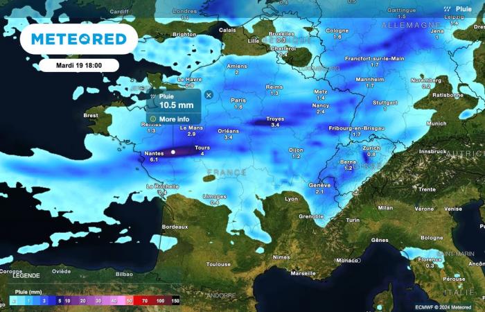 Mañana un frente frío atravesará Francia, con acumulaciones de hasta 50 l/m². ¿Qué zonas afectadas?