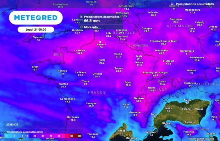 Mañana un frente frío atravesará Francia, con acumulaciones de hasta 50 l/m². ¿Qué zonas afectadas?