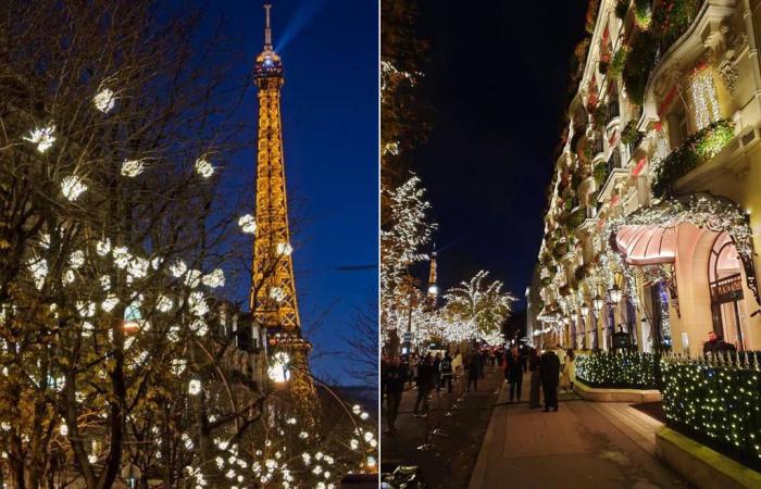 Descubra la sublime Avenue Montaigne decorada para Navidad