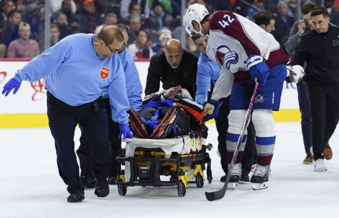 Liga Nacional de Hockey | El árbitro Mitch Dunning es evacuado tras una violenta colisión