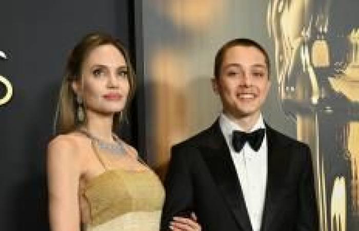 Angelina Jolie cautiva con un vestido vintage con Son Knox en los Governors Awards