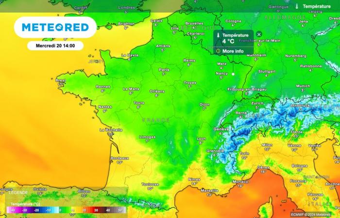 ¡Espectacular descenso de las temperaturas en Francia en las próximas horas y llegada de la nieve!