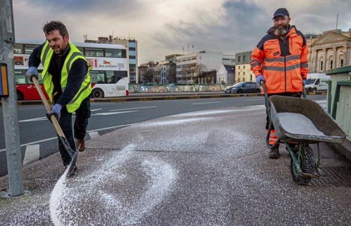 Pronóstico de nieve para Munster como estado Advertencia de hielo amarilla vigente para todo el país