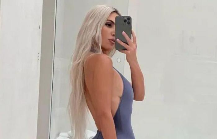 Kim Kardashian revive la era del cabello rubio hielo en impresionantes fotos de SKIMS X D&G