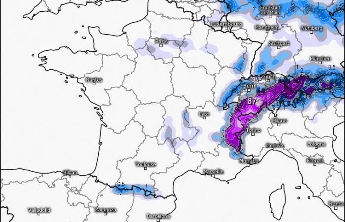 Varios centímetros anunciados, los sectores del Ródano donde podría caer.