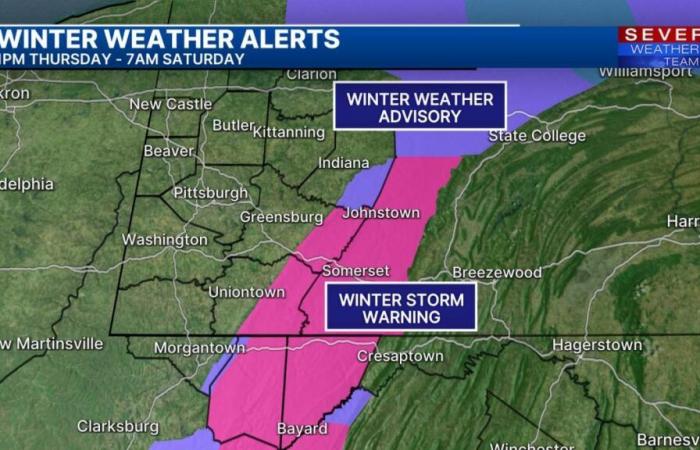 ADVERTENCIA DE TORMENTA SEVERA emitida para los condados de Allegheny, Beaver, Butler y Washington