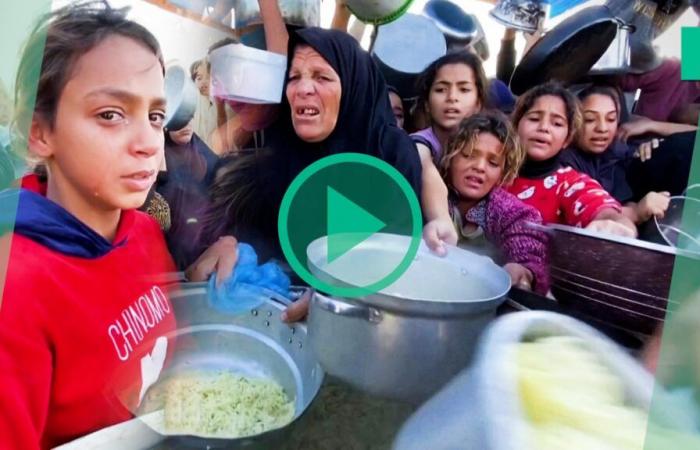 En Gaza, estas escenas caóticas de distribución de alimentos revelan la hambruna que nos espera