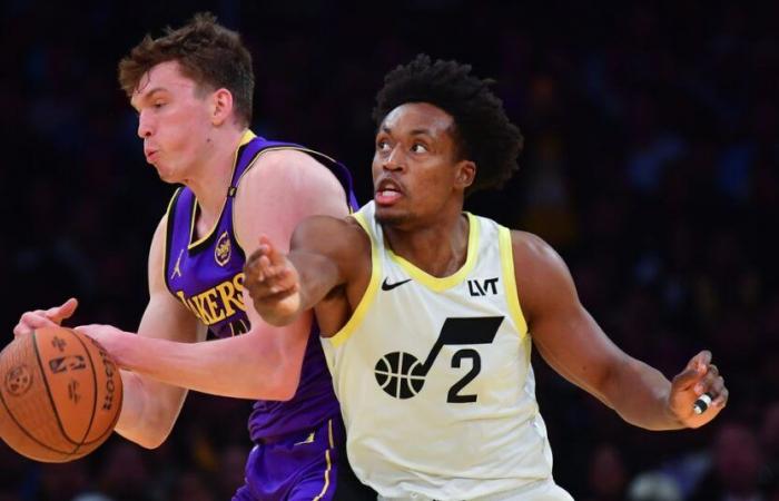 Utah Jazz no puede remontar contra Los Angeles Lakers. NBA, LeBron James, Lauri Markkanen