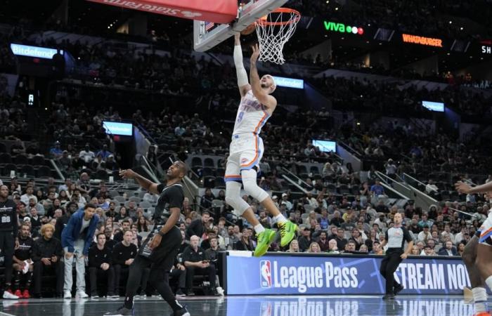 Calificaciones de los jugadores: Demasiado poco, demasiado tarde para el Thunder en la sorpresiva derrota por 110-104 ante los Spurs sin Wemby