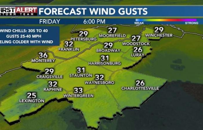 Los cambios climáticos en el valle de Shenandoah incluyen nieve y viento a partir del jueves