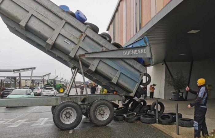 De camino a Gironda, los agricultores de Lot-et-Garonne apuntan a un supermercado en Marmande