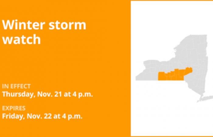 Alerta de tormenta invernal para los condados de Tompkins y Cortland para el jueves y viernes: hasta 8 pulgadas de nieve