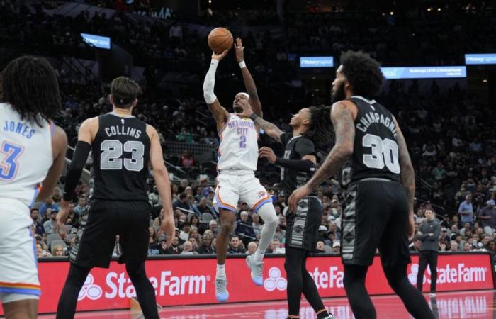 Calificaciones de los jugadores: Demasiado poco, demasiado tarde para el Thunder en la sorpresiva derrota por 110-104 ante los Spurs sin Wemby