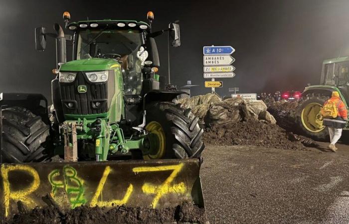 Ira de los agricultores: las entradas y salidas del puerto de Burdeos bloqueadas en Bassens