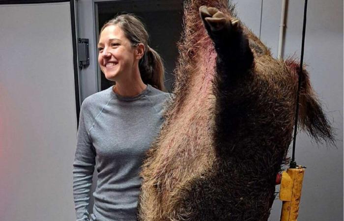 Una joven cazadora mata un jabalí de 138 kg en el Gers