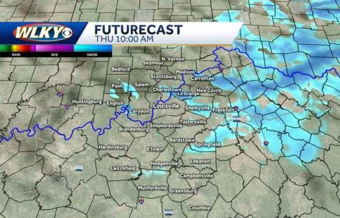 Posible lluvia de nieve el jueves en la región de Louisville