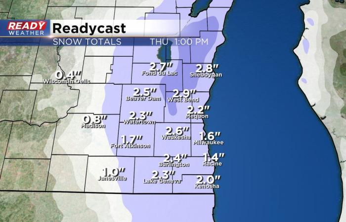 Se espera nieve constante para los desplazamientos del jueves por la mañana