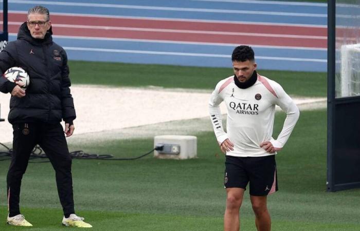 PSG. Gonçalo Ramos y Presnel Kimpembe presentes durante el entrenamiento colectivo, no Nuno Mendes