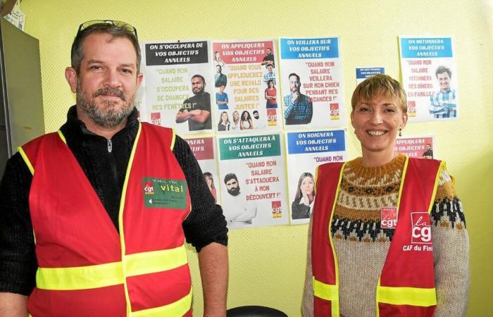 Agentes del CPAM y del Caf du Finistère en huelga