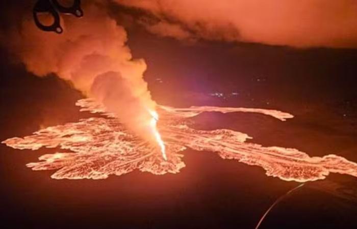 Las impresionantes imágenes del Sundhnjukagigar que (de nuevo) hizo erupción en Islandia