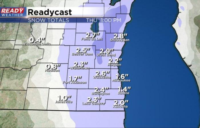 Se espera nieve constante para los desplazamientos del jueves por la mañana