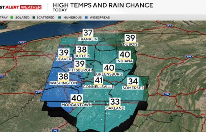 Se espera que Pittsburgh vea chubascos de nieve y ráfagas, además de acumulación de nieve el viernes