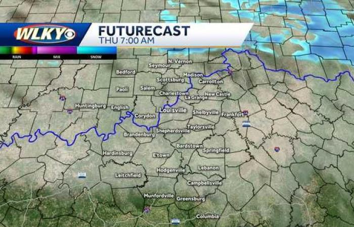 Posible lluvia de nieve el jueves en la región de Louisville