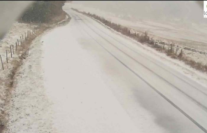 La nieve cae este jueves en Occitania, imágenes en Lozère