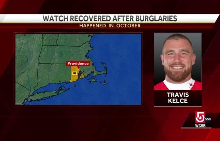 Recuperan el reloj robado de Travis Kelce de los Chiefs en Rhode Island