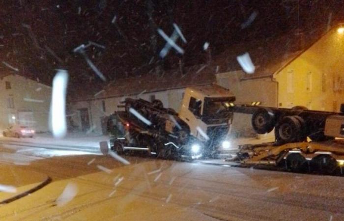 Primera nevada en Alto Marne, primeros problemas en la RD 520