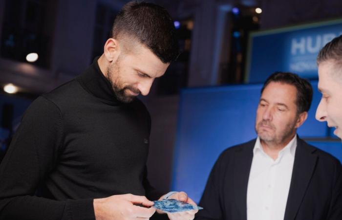 Novak Djokovic en París para el lanzamiento de su reloj en colaboración con Hublot