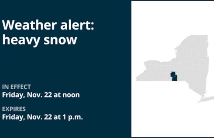 Clima de Nueva York: prepárese para fuertes nevadas en los condados de Tompkins y Tioga el viernes por la tarde