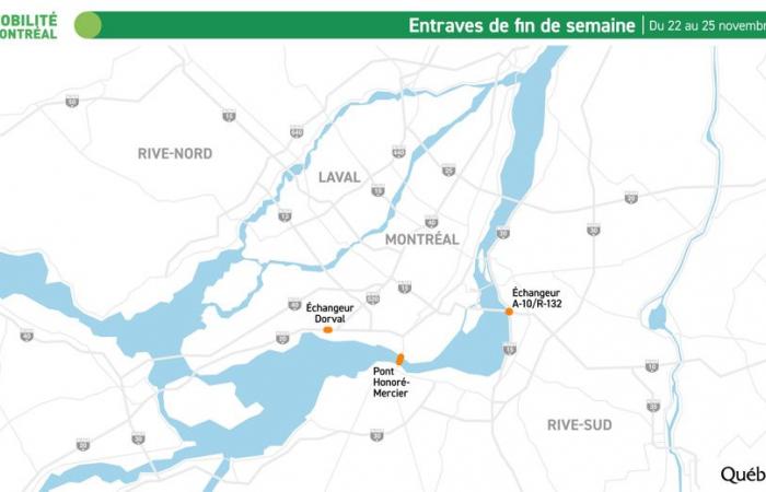 Transporte público y obstrucciones en las carreteras | Algunas estaciones REM paradas este fin de semana, el puente Honoré-Mercier para evitar